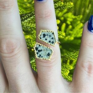 Dalmatian Jasper Gold Ring